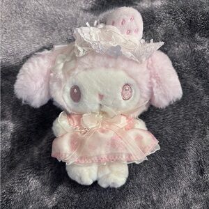 Cute Pink and White my melody strawberry jam plush keychain ver